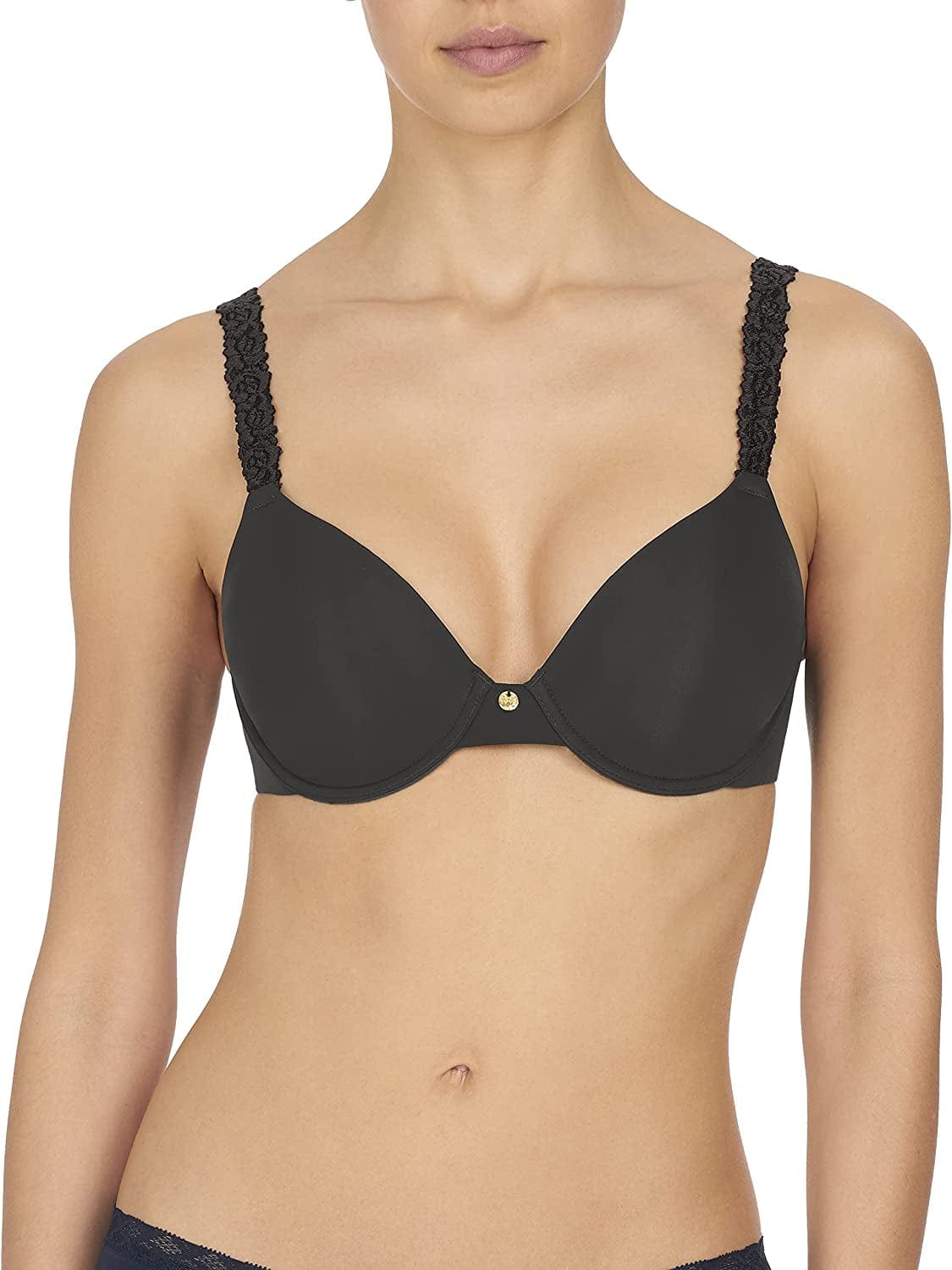 Womens Rose Dream Custom Coverage Underwire T-Shirt Bra 731080 Coal/Black / 34G