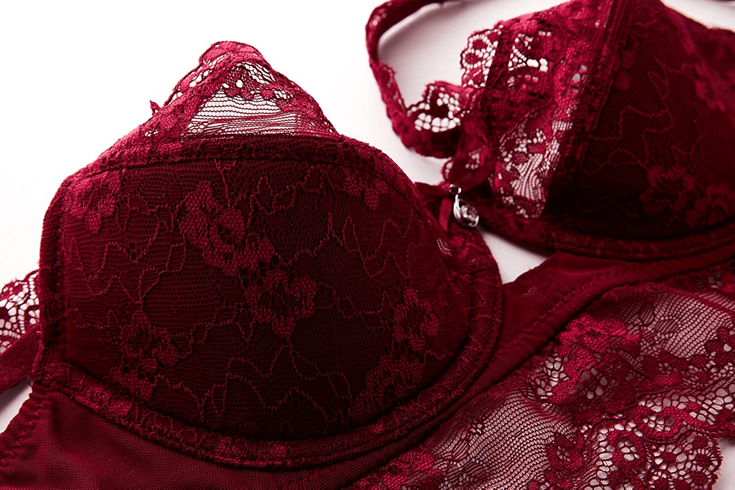 Womens Sexy Embroidery Lace Plunge Push up Bra Set Underwear and Panties Set Apparel & Accessories > Clothing > Underwear & Socks > Lingerie Purplegrape