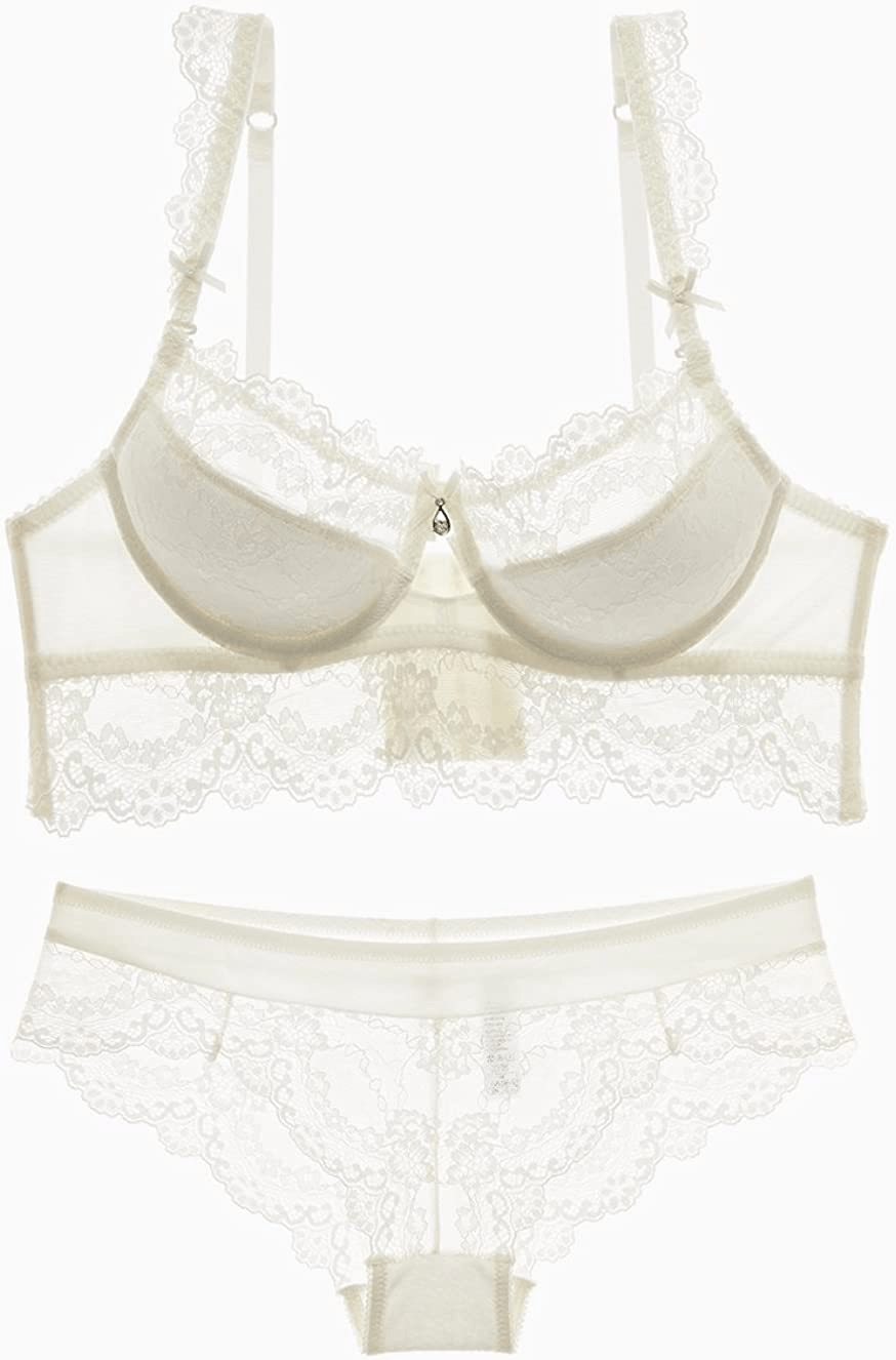 Womens Sexy Embroidery Lace Plunge Push up Bra Set Underwear and Panties Set Apparel & Accessories > Clothing > Underwear & Socks > Lingerie Purplegrape