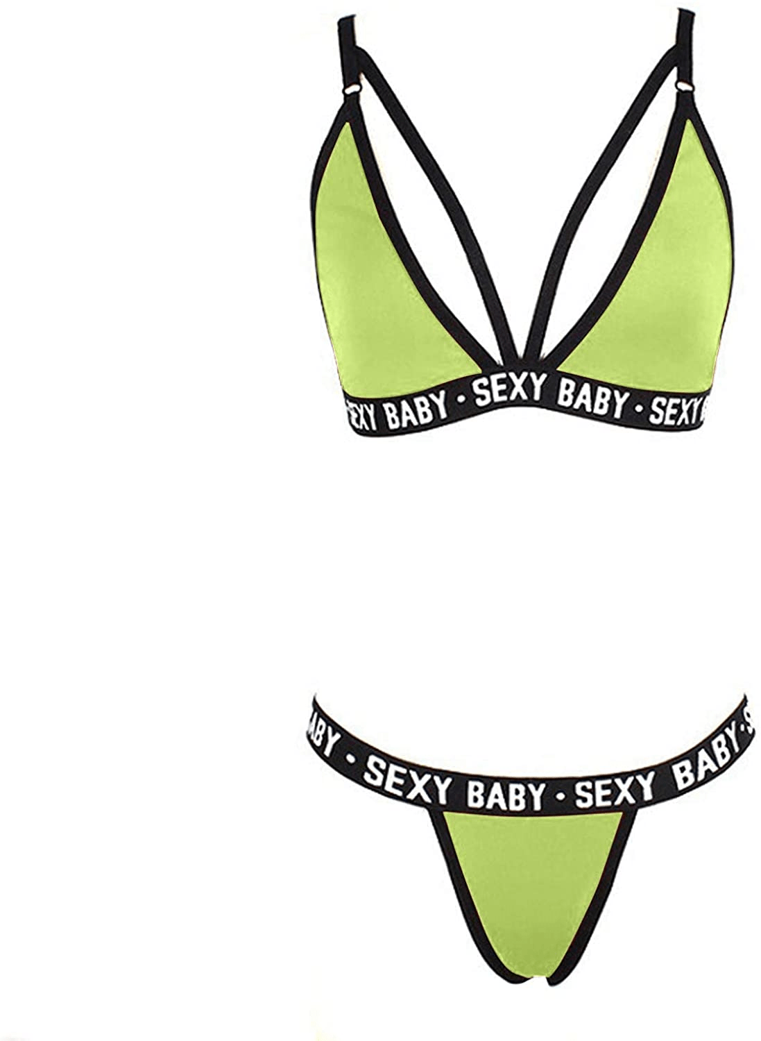 Womens Sexy Lingerie Deep V Strappy Bralette Thong G-String Bikini Swim Underwear Set for Valentine'S Day Gifts Apparel & Accessories > Clothing > Underwear & Socks > Shapewear aneralied