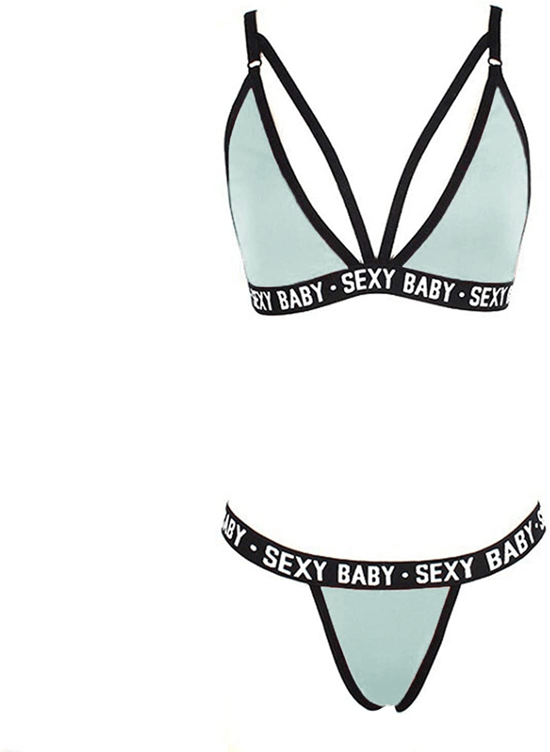 Womens Sexy Lingerie Deep V Strappy Bralette Thong G-String Bikini Swim Underwear Set for Valentine'S Day Gifts Apparel & Accessories > Clothing > Underwear & Socks > Shapewear aneralied