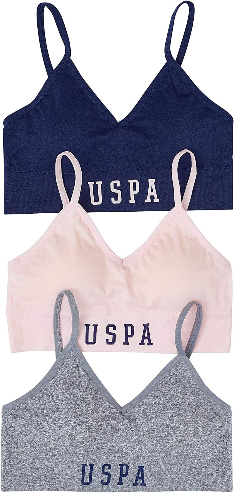 Womens Sports Bra Multipack - Wireless Bralettes for Women 3 Pack Heather Grey Meringue / X-Large