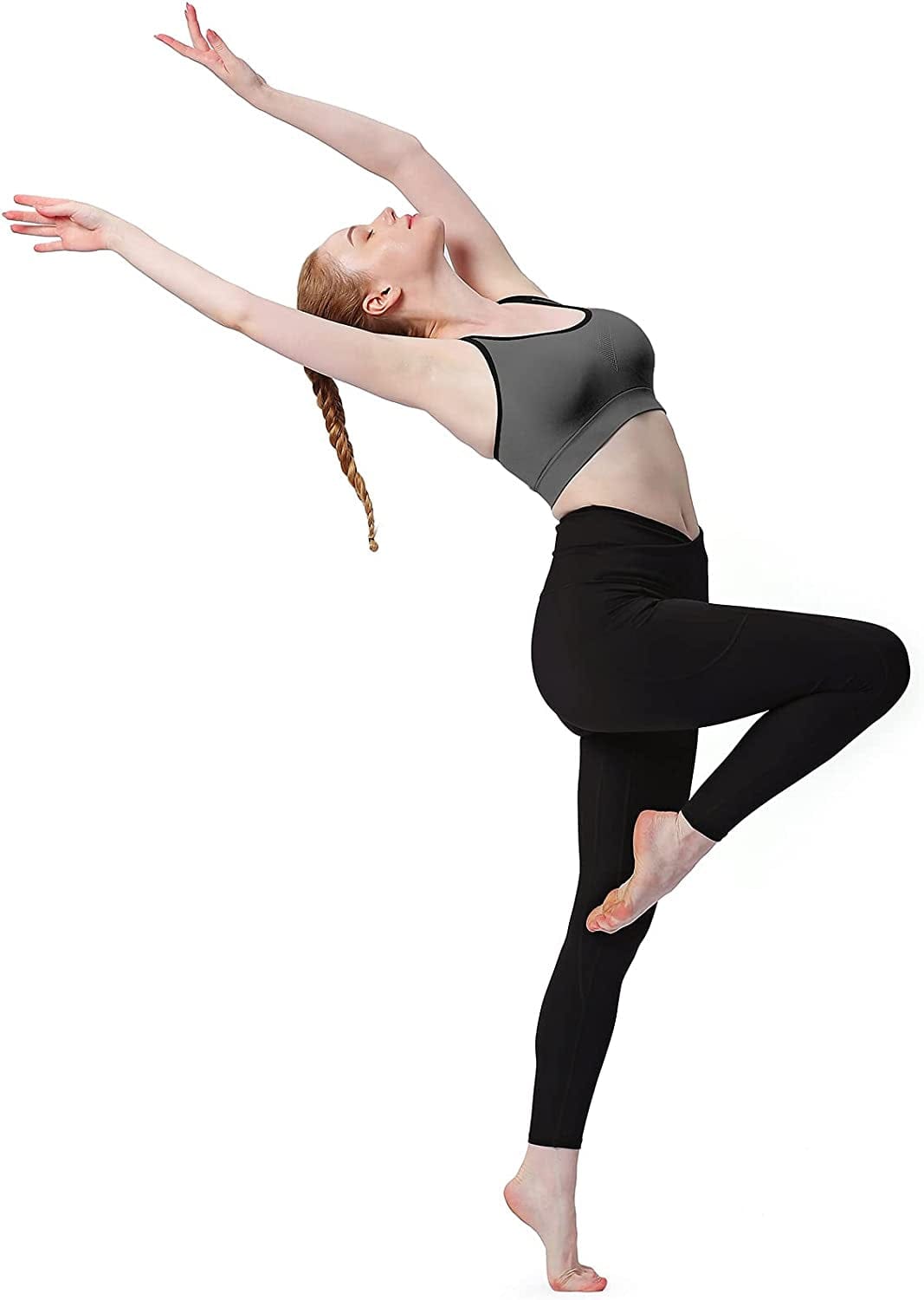 Womens Sports Bras - Cross Back Padded Wirefree Comfort Workout Bras for Yoga Fitness 3 Pack