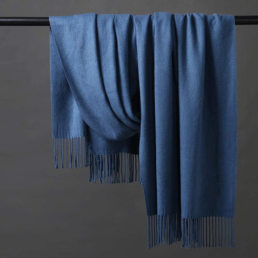 Womens Thick Soft Wool Pashmina Shawl Wrap Scarf - OHAYOMI Warm Solid Color Stole Apparel & Accessories > Clothing Accessories > Scarves & Shawls OHAYOMI