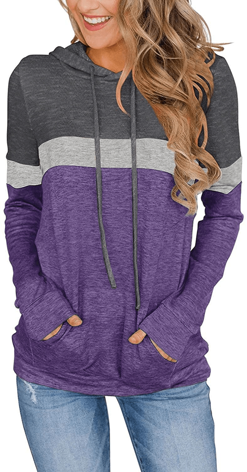 Womens Tops Ladies Tunics Casual Shirts Long Sleeve Hoodie Pullover Blouses Loose Fitting Tees Fashion Clothing Sweatshirts Apparel & Accessories > Clothing > Activewear Kylie Max