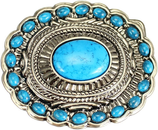 Womens Turquoise Belt Buckle Western Belt Buckle Keltic Cross Punk Gothic Buckles Apparel & Accessories > Clothing Accessories > Belt Buckles Fashion Western