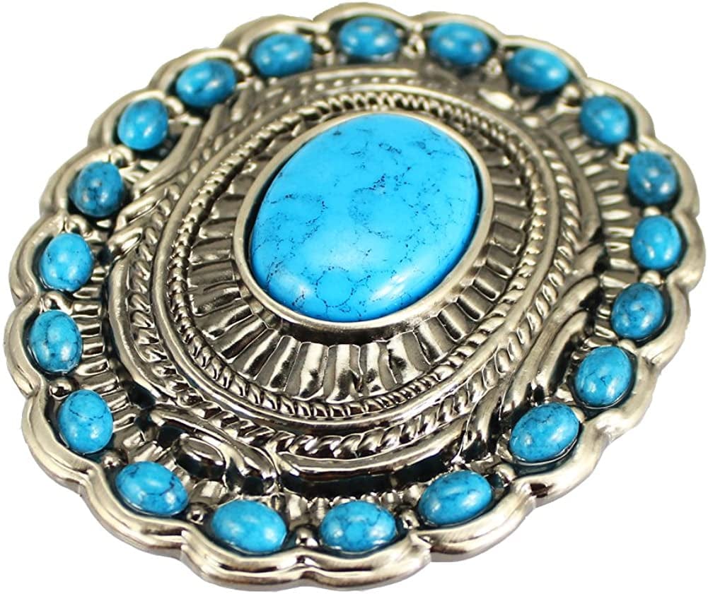 Womens Turquoise Belt Buckle Western Belt Buckle Keltic Cross Punk Gothic Buckles Apparel & Accessories > Clothing Accessories > Belt Buckles Fashion Western