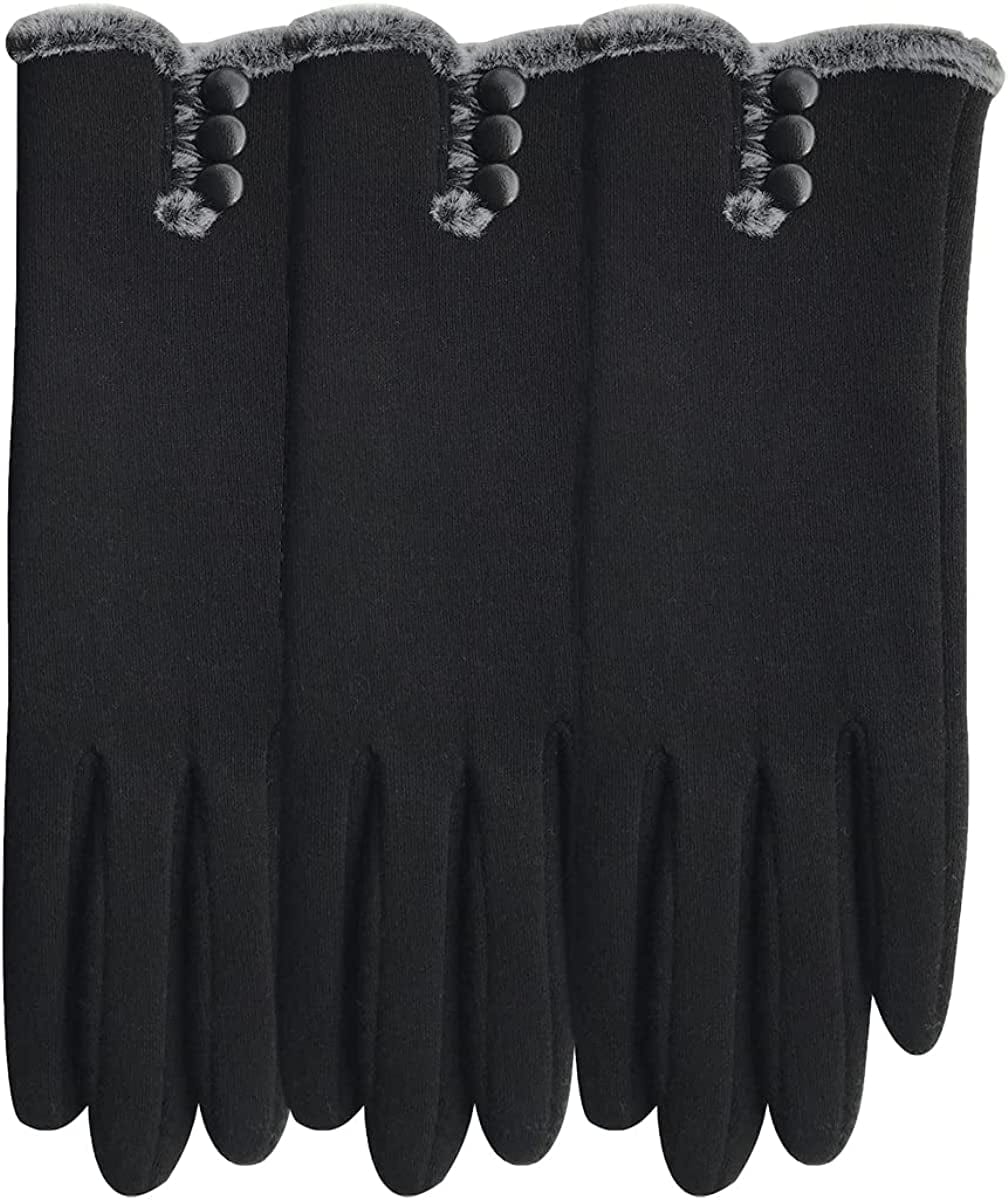 Womens Winter Gloves Warm Lined Touch Screen Driving Gloves (1Pack/2Pack/3Pack) Apparel & Accessories > Clothing Accessories > Gloves & Mittens T-GOTING Zz-black & Black & Black (3 Pack)