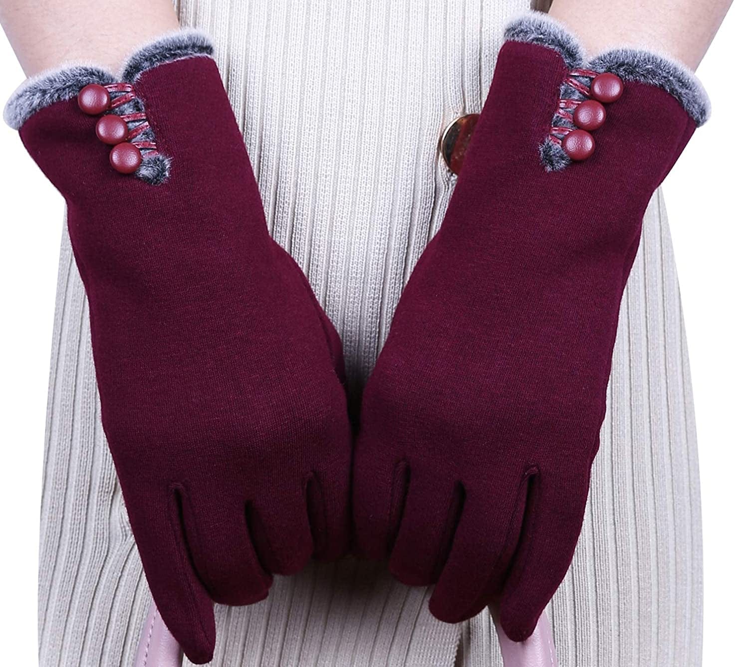 Womens Winter Gloves Warm Lined Touch Screen Driving Gloves (1Pack/2Pack/3Pack) Apparel & Accessories > Clothing Accessories > Gloves & Mittens T-GOTING Burgundy