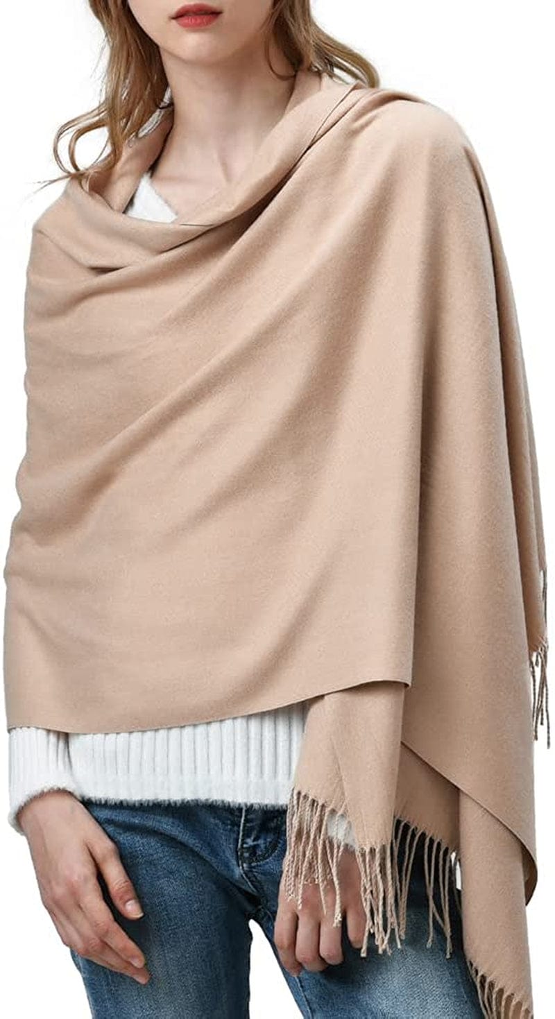 Womens Winter Scarf Cashmere Feel Pashmina Shawl Wraps Soft Warm Blanket Scarves for Women Apparel & Accessories > Clothing Accessories > Scarves & Shawls No 10-khaki One Size