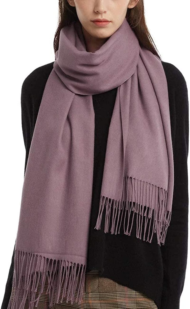 Womens Winter Scarf Cashmere Feel Pashmina Shawl Wraps Soft Warm Blanket Scarves for Women Apparel & Accessories > Clothing Accessories > Scarves & Shawls No 16-bean Paste One Size