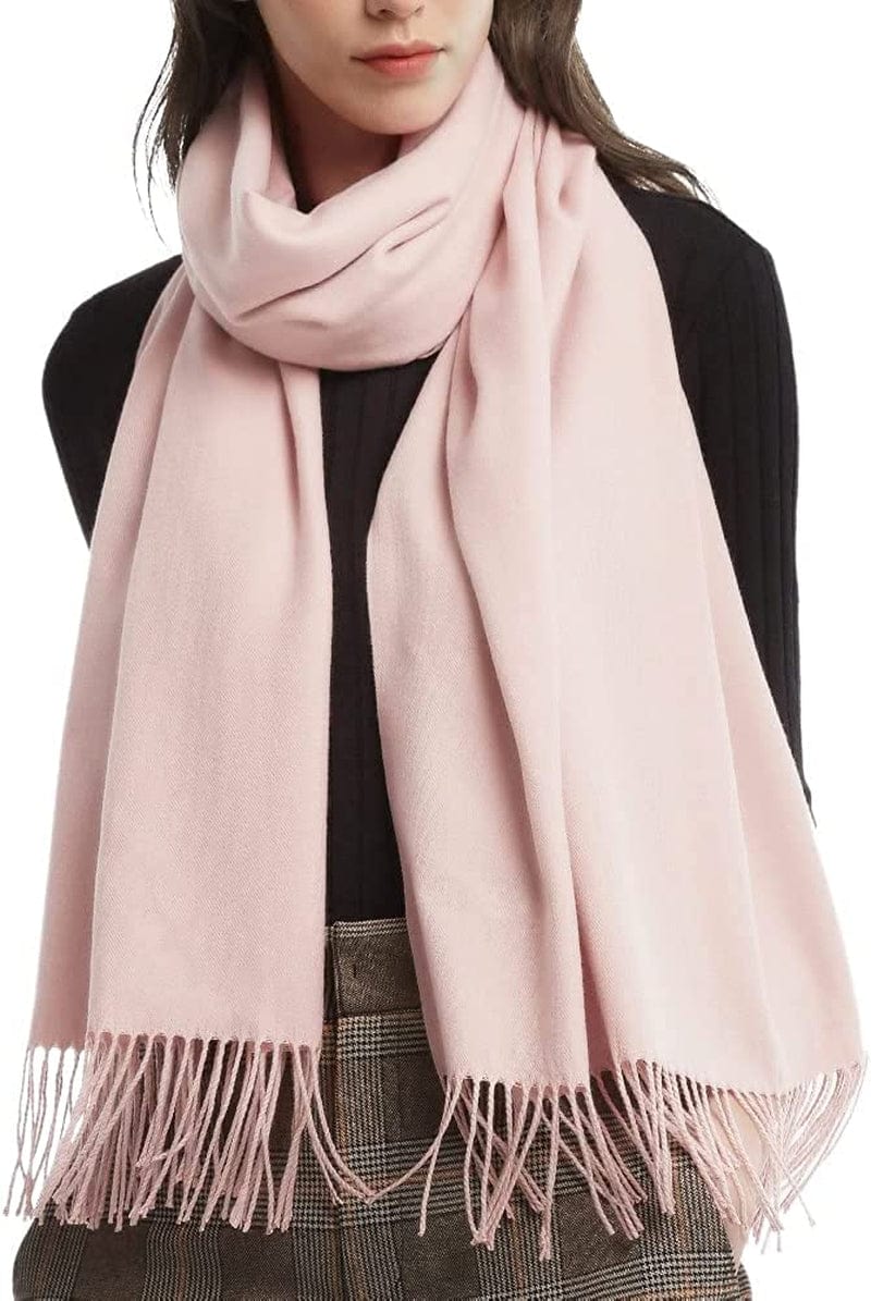 Womens Winter Scarf Cashmere Feel Pashmina Shawl Wraps Soft Warm Blanket Scarves for Women Apparel & Accessories > Clothing Accessories > Scarves & Shawls No 11-blush Pink One Size