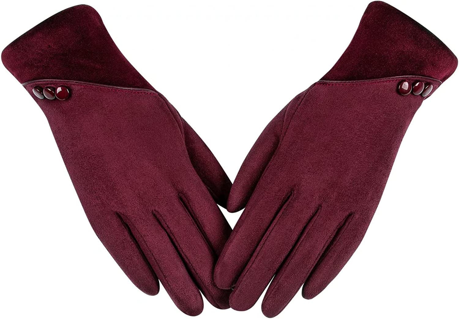 Womens Winter Warm Gloves with Sensitive Touch Screen Texting Fingers, Fleece Lined Windproof Gloves Apparel & Accessories > Clothing Accessories > Gloves & Mittens Alepo Burgundy Large