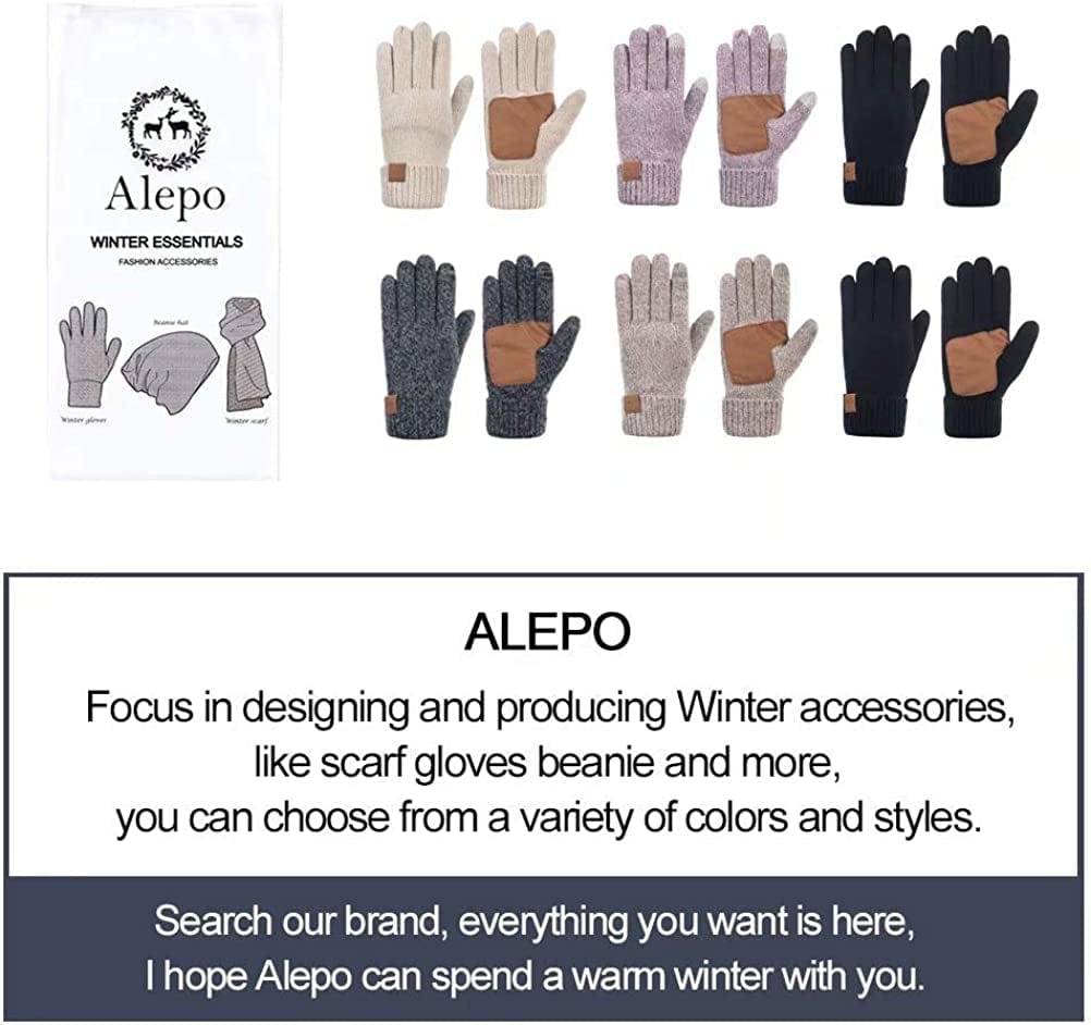 Womens Winter Warm Gloves with Sensitive Touch Screen Texting Fingers, Fleece Lined Windproof Gloves Apparel & Accessories > Clothing Accessories > Gloves & Mittens Alepo