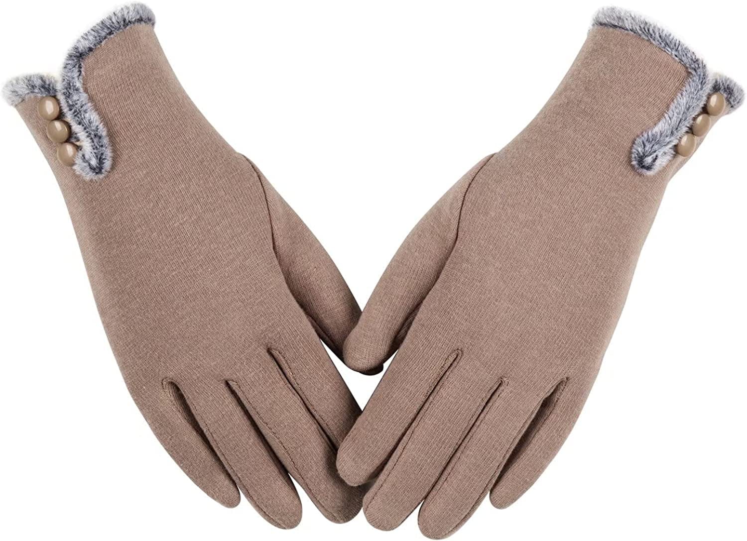Womens Winter Warm Gloves with Sensitive Touch Screen Texting Fingers, Fleece Lined Windproof Gloves Apparel & Accessories > Clothing Accessories > Gloves & Mittens Alepo Khaki Medium