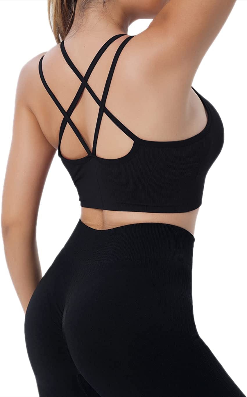 Workout Exercise Sport Bra Women'S Seamless Wire-Free Bra with Removable Pads