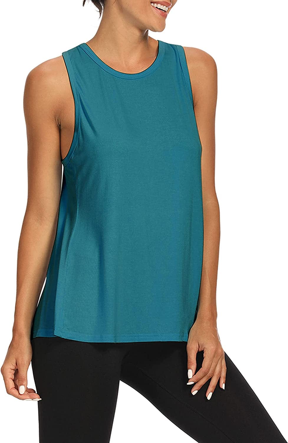 Workout Tops Open Back Shirts Gym Workout Clothes Tie Back Musle Tank for Women