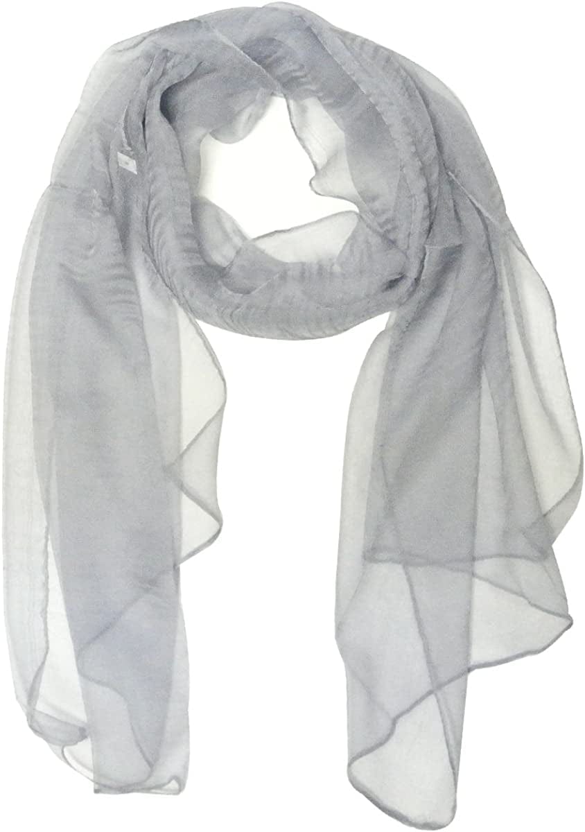 Wrapables Solid Color Silk Long Scarf Apparel & Accessories > Clothing Accessories > Scarves & Shawls Wrapables Gray