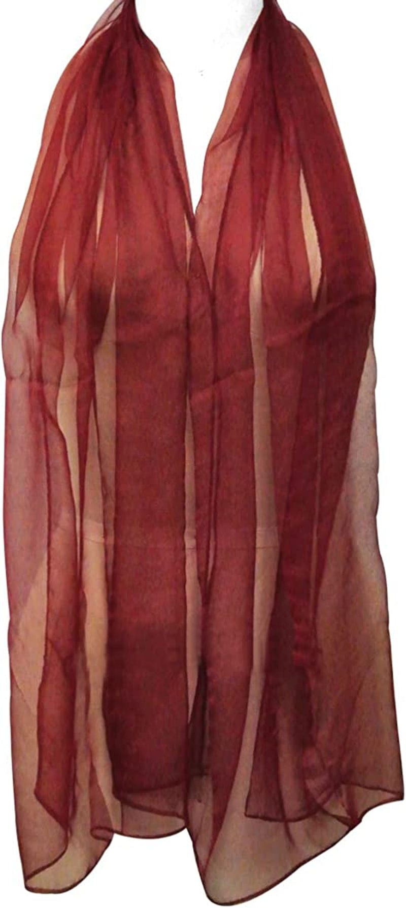 Wrapables Solid Color Silk Long Scarf, Burgundy Apparel & Accessories > Clothing Accessories > Scarves & Shawls Wrapables