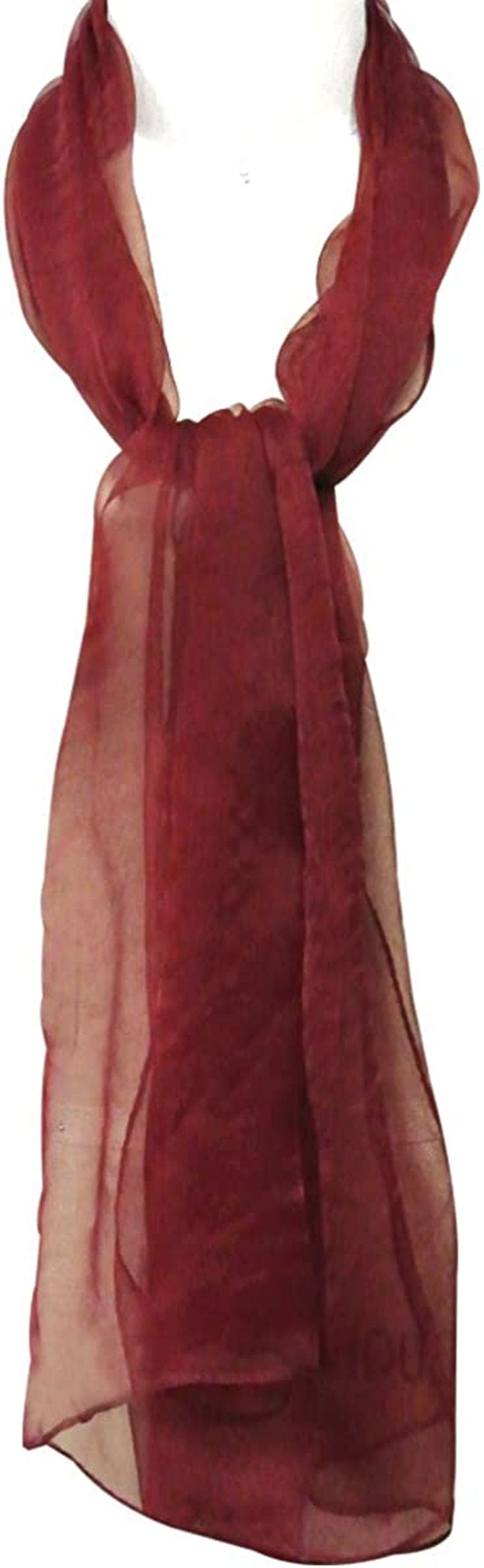 Wrapables Solid Color Silk Long Scarf, Burgundy Apparel & Accessories > Clothing Accessories > Scarves & Shawls Wrapables