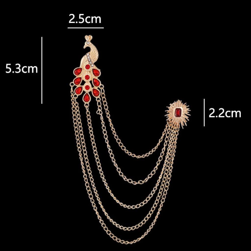 WSJIE Brooches Tassel Chain Lapel Pin Men Suit Shirt Badge Corsagejewelry Gifts for Women (Color : B, Size : One Size)