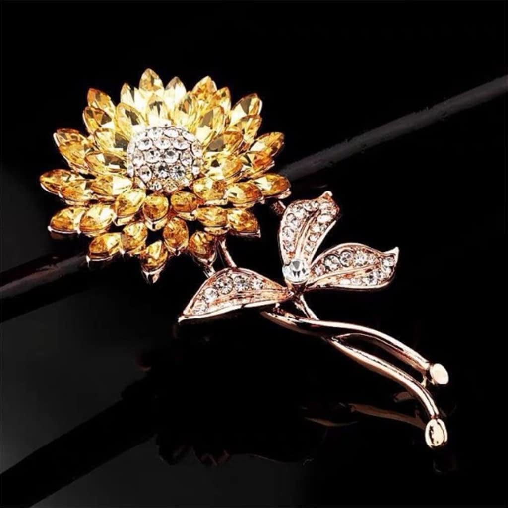 WSJIE Sunflower Enamel Brooch Ladies Girls Lapel Pins Clothes Accessories Gifts (Color : A, Size A / As the picture shows