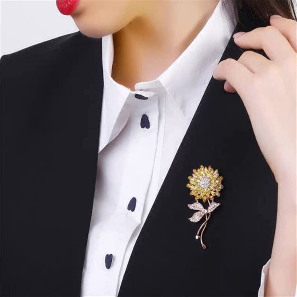 WSJIE Sunflower Enamel Brooch Ladies Girls Lapel Pins Clothes Accessories Gifts (Color : A, Size A / As the picture shows