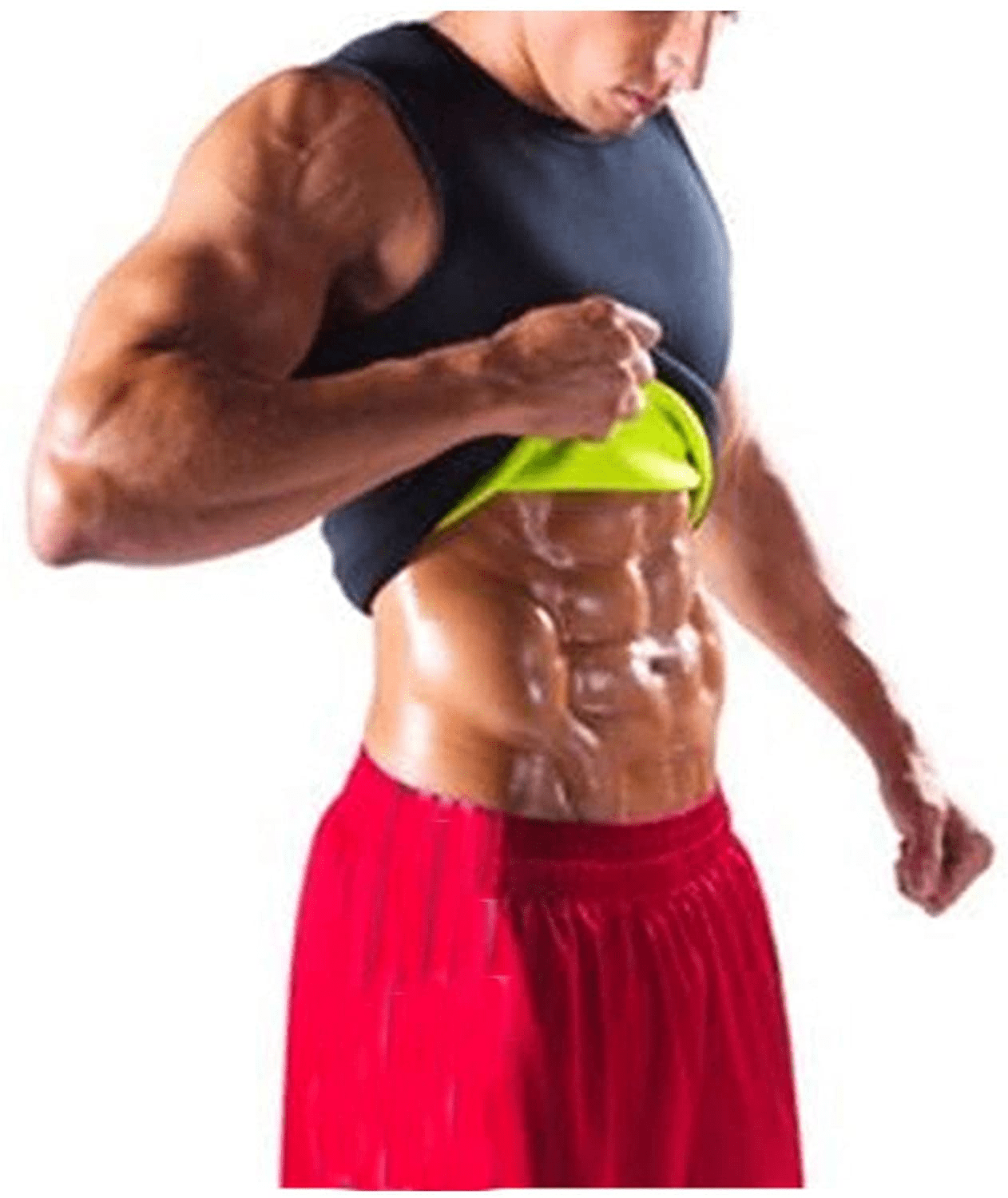 WUAI Men'S Hot Sweat Sauna Vest Body Shaper Slimming Tank Top Weight Loss Waist Trainer Workout Shirt Shapewear Apparel & Accessories > Clothing > Underwear & Socks > Shapewear WUAI-Accessories Black XX-Large