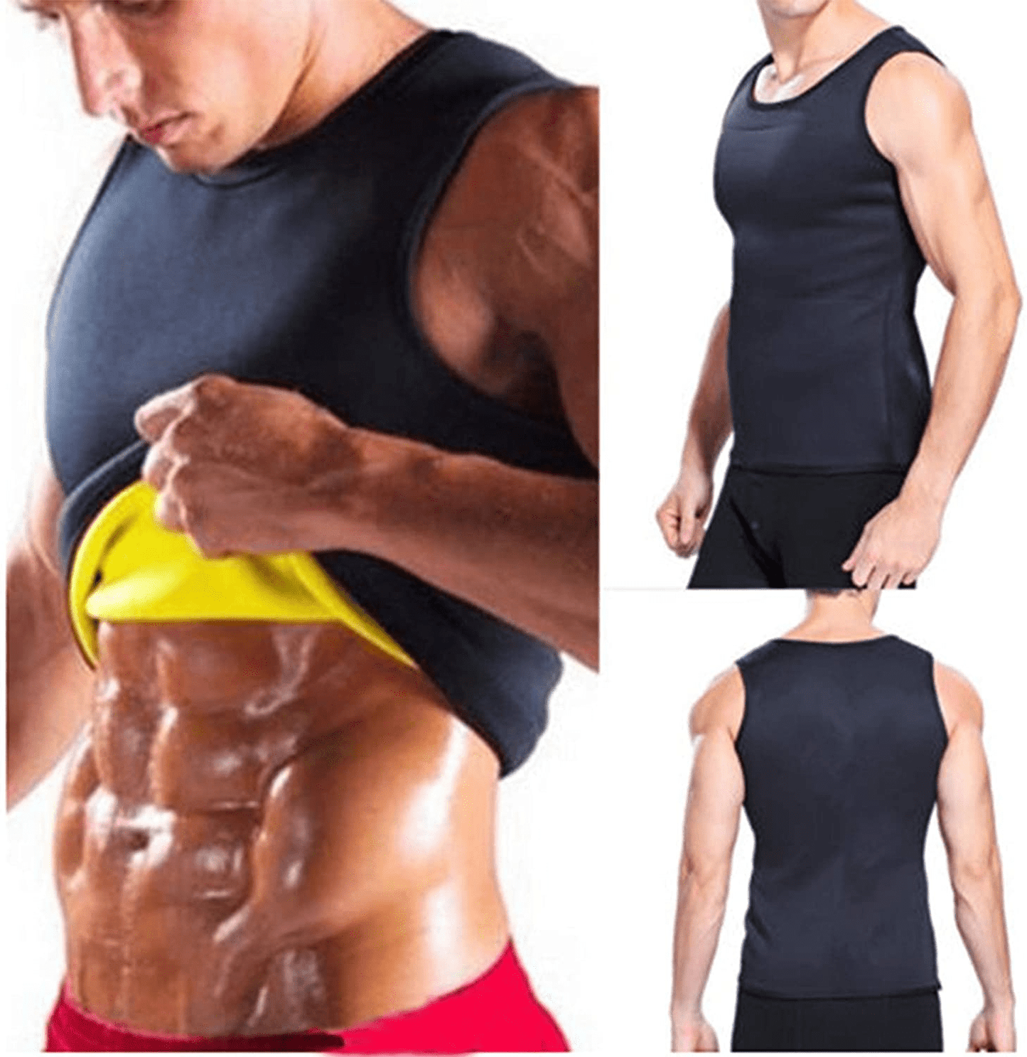 WUAI Men'S Hot Sweat Sauna Vest Body Shaper Slimming Tank Top Weight Loss Waist Trainer Workout Shirt Shapewear Apparel & Accessories > Clothing > Underwear & Socks > Shapewear WUAI-Accessories