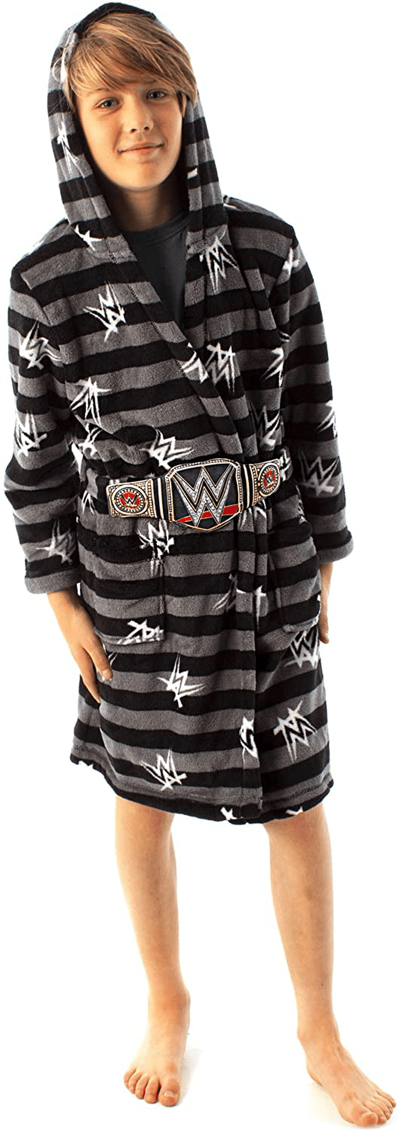 WWE Dressing Gown for Boys Wrestling Championship Title Belt Kids Bathrobe Apparel & Accessories > Clothing > Sleepwear & Loungewear > Robes Kylie Max