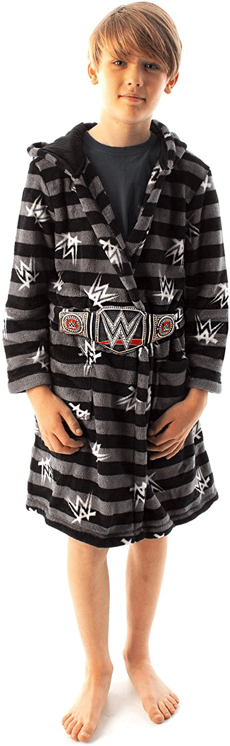 WWE Dressing Gown for Boys Wrestling Championship Title Belt Kids Bathrobe Apparel & Accessories > Clothing > Sleepwear & Loungewear > Robes Kylie Max