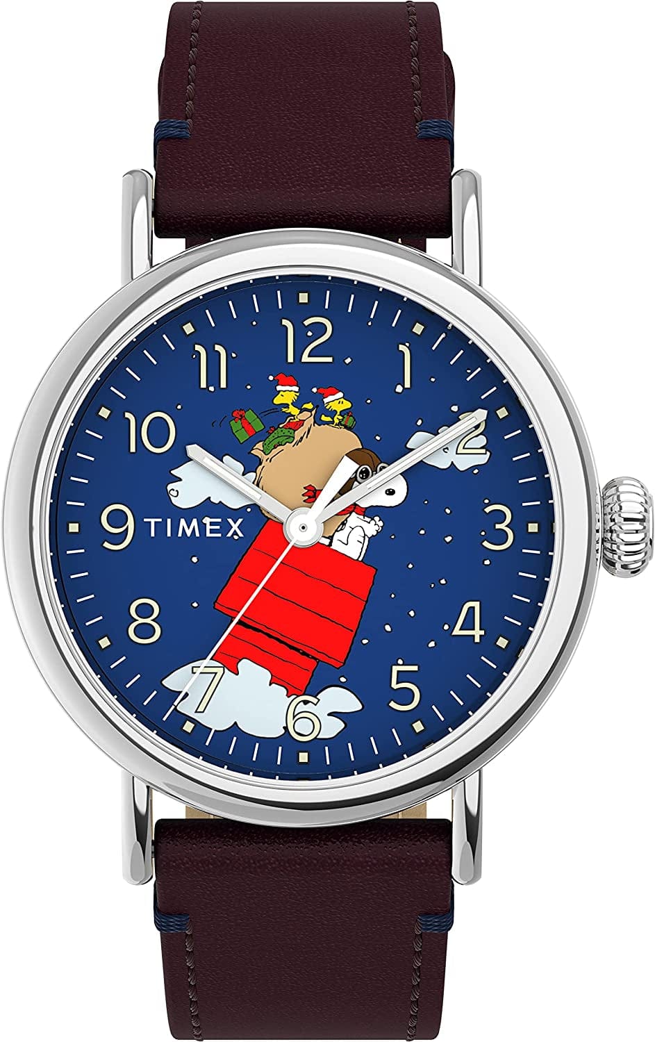 X Peanuts Standard 40Mm Watch Peanuts Christmas Red/Silver-Tone/Blue