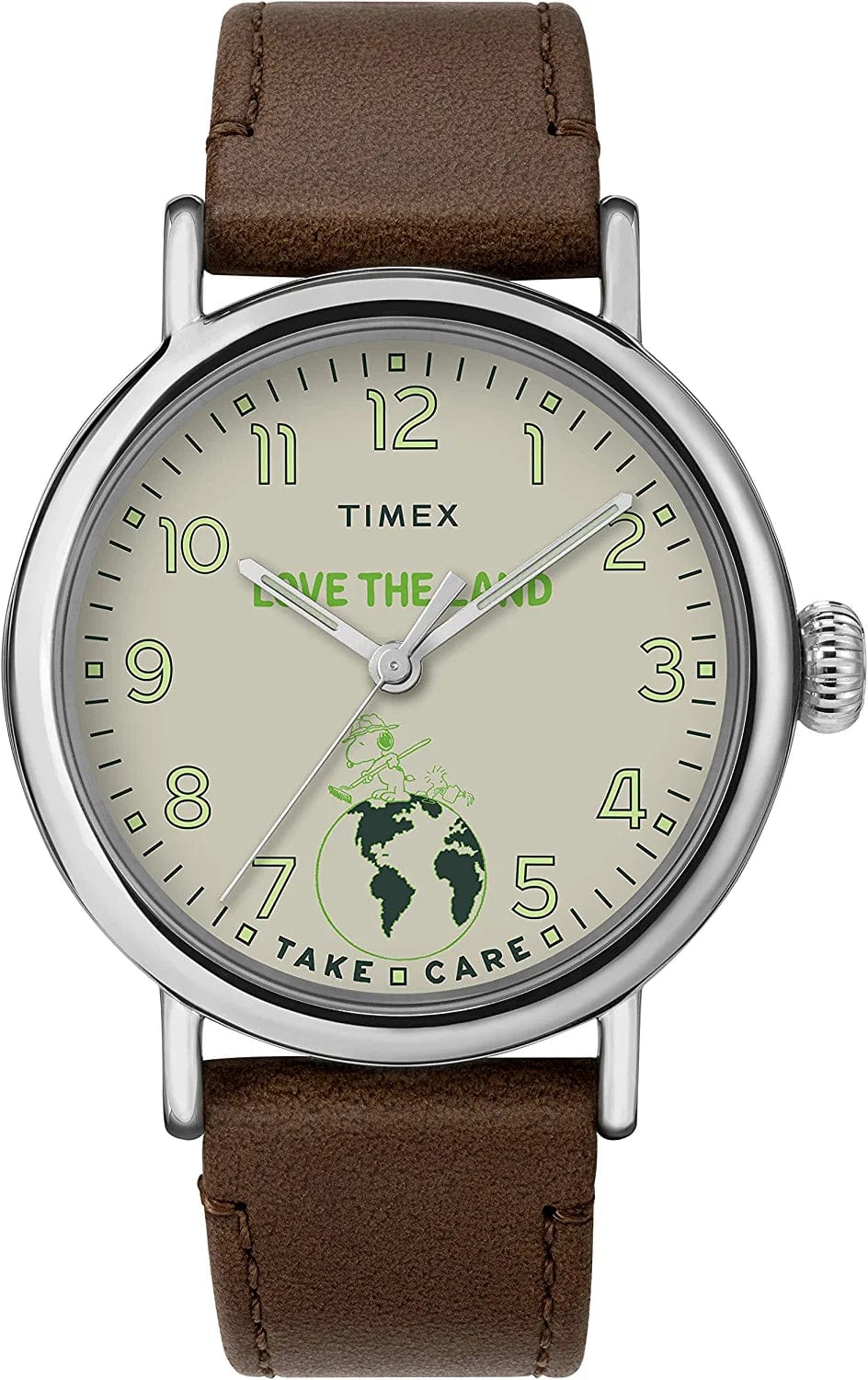 X Peanuts Standard 40Mm Watch Peanuts Take Care of the Earth Brown
