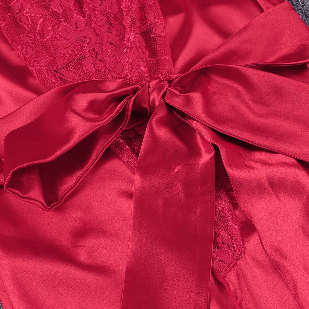 XAKALAKA Womens Long Robe Kimono Satin Gown Lingerie S-XXL Apparel & Accessories > Clothing > Sleepwear & Loungewear > Robes XAKALAKA