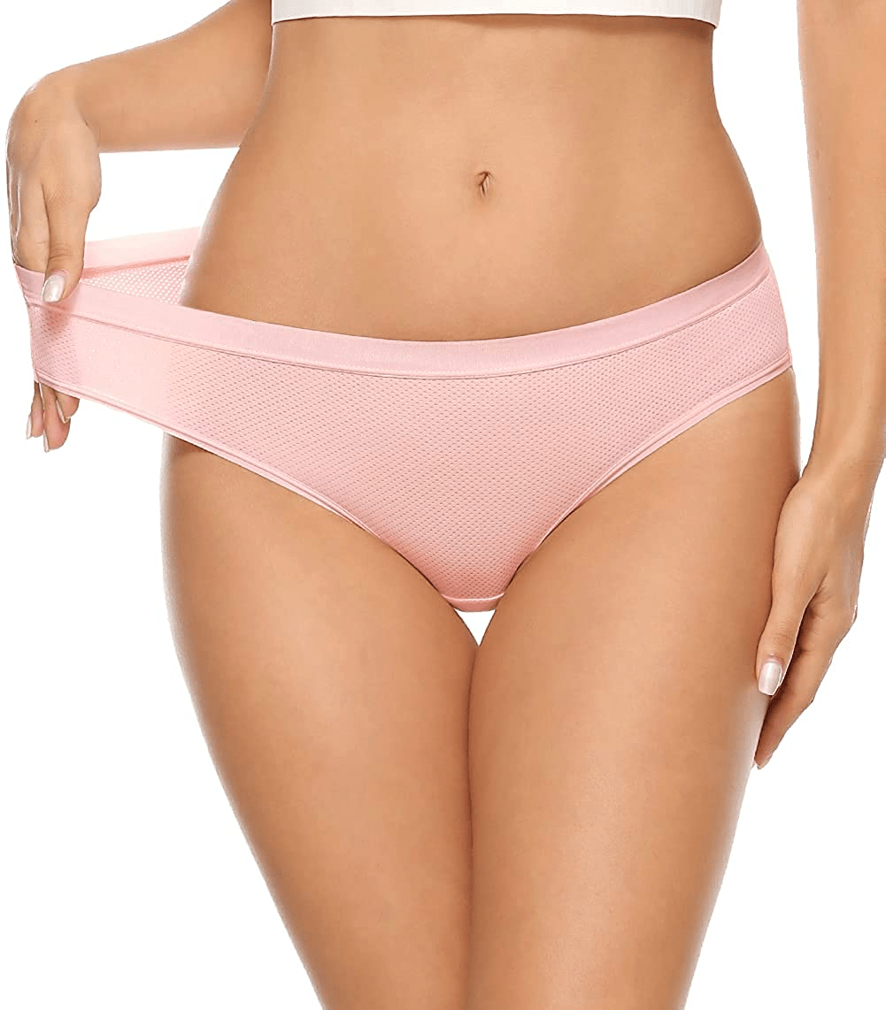 Xibing Women'S Breathable Underwear Stretch Bikini Panties Low Waist Mesh Hipster Panty 10-Pack Apparel & Accessories > Clothing > Underwear & Socks > Underwear Xibing