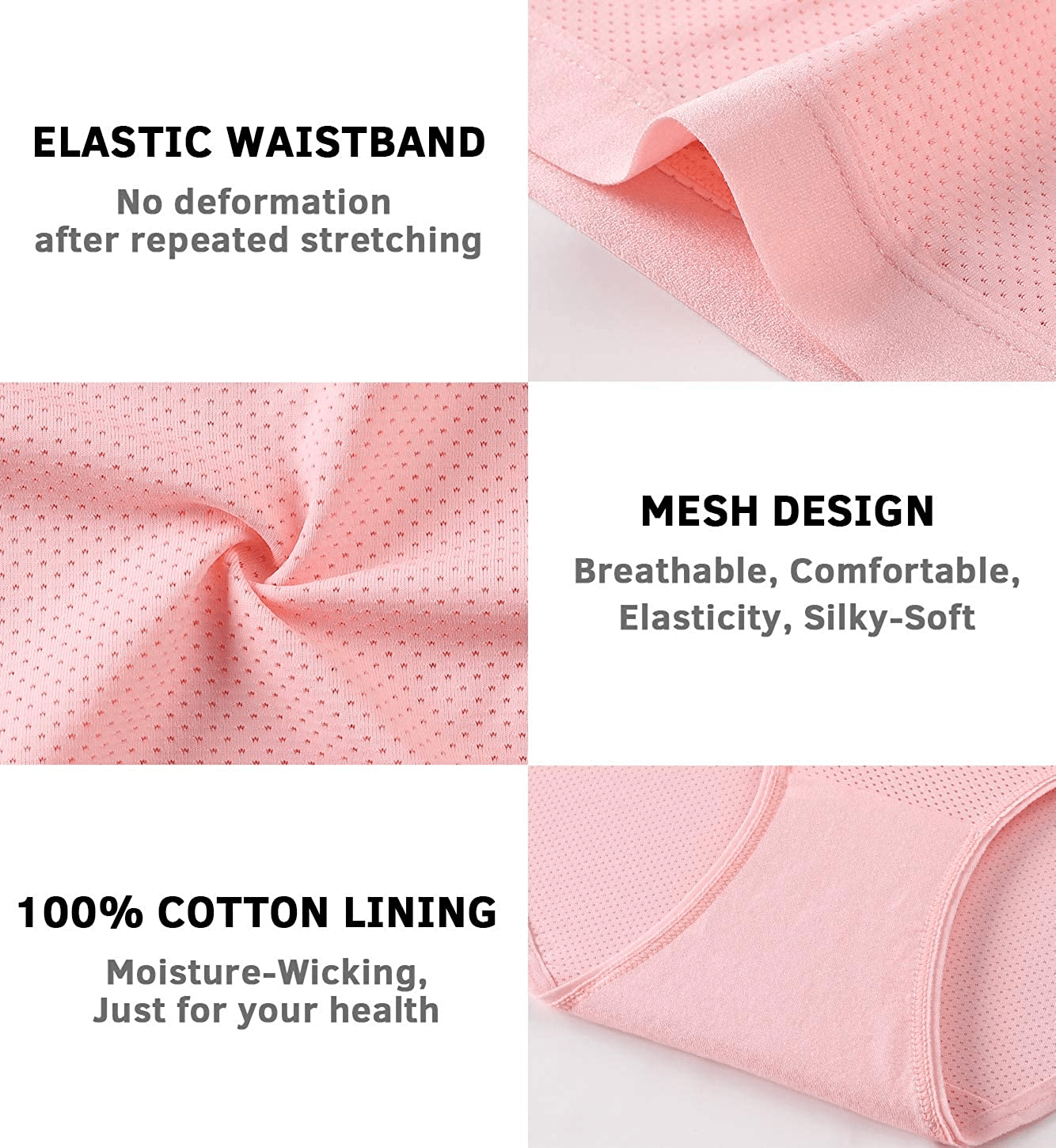 Xibing Women'S Breathable Underwear Stretch Bikini Panties Low Waist Mesh Hipster Panty 10-Pack Apparel & Accessories > Clothing > Underwear & Socks > Underwear Xibing