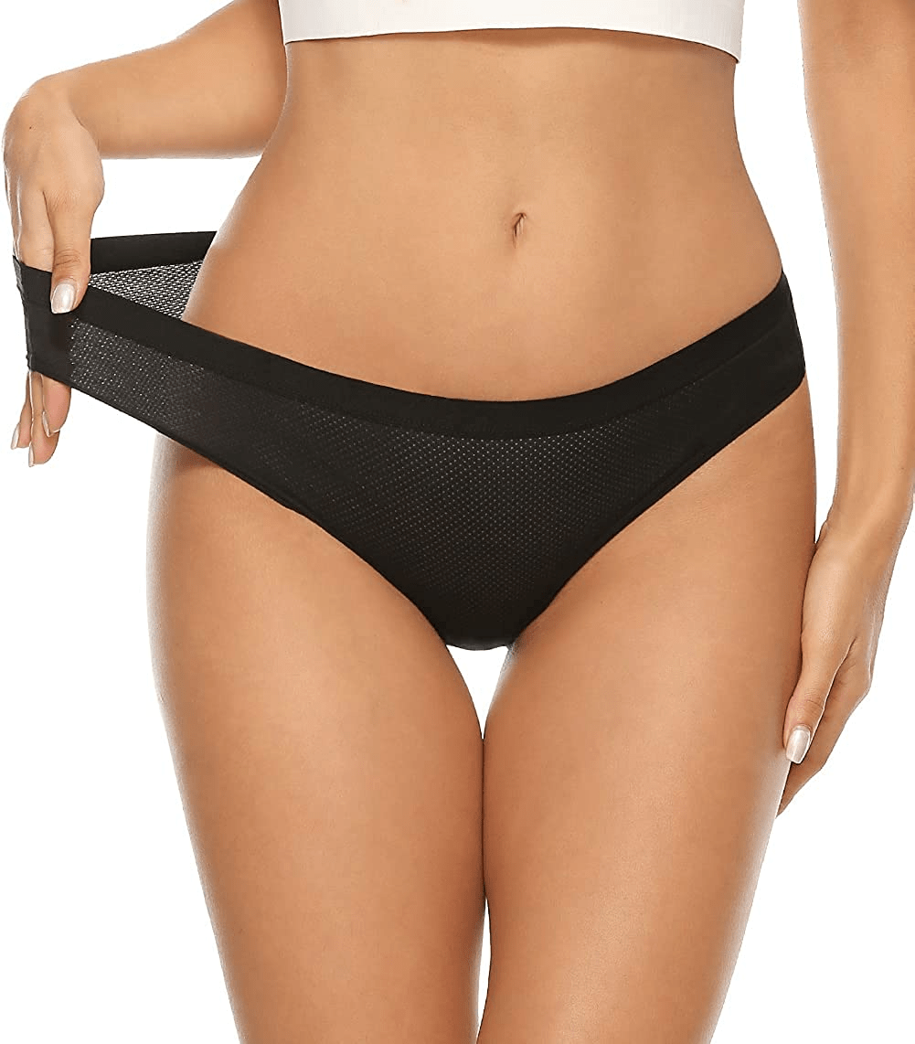 Xibing Women'S Breathable Underwear Stretch Bikini Panties Low Waist Mesh Hipster Panty 10-Pack Apparel & Accessories > Clothing > Underwear & Socks > Underwear Xibing