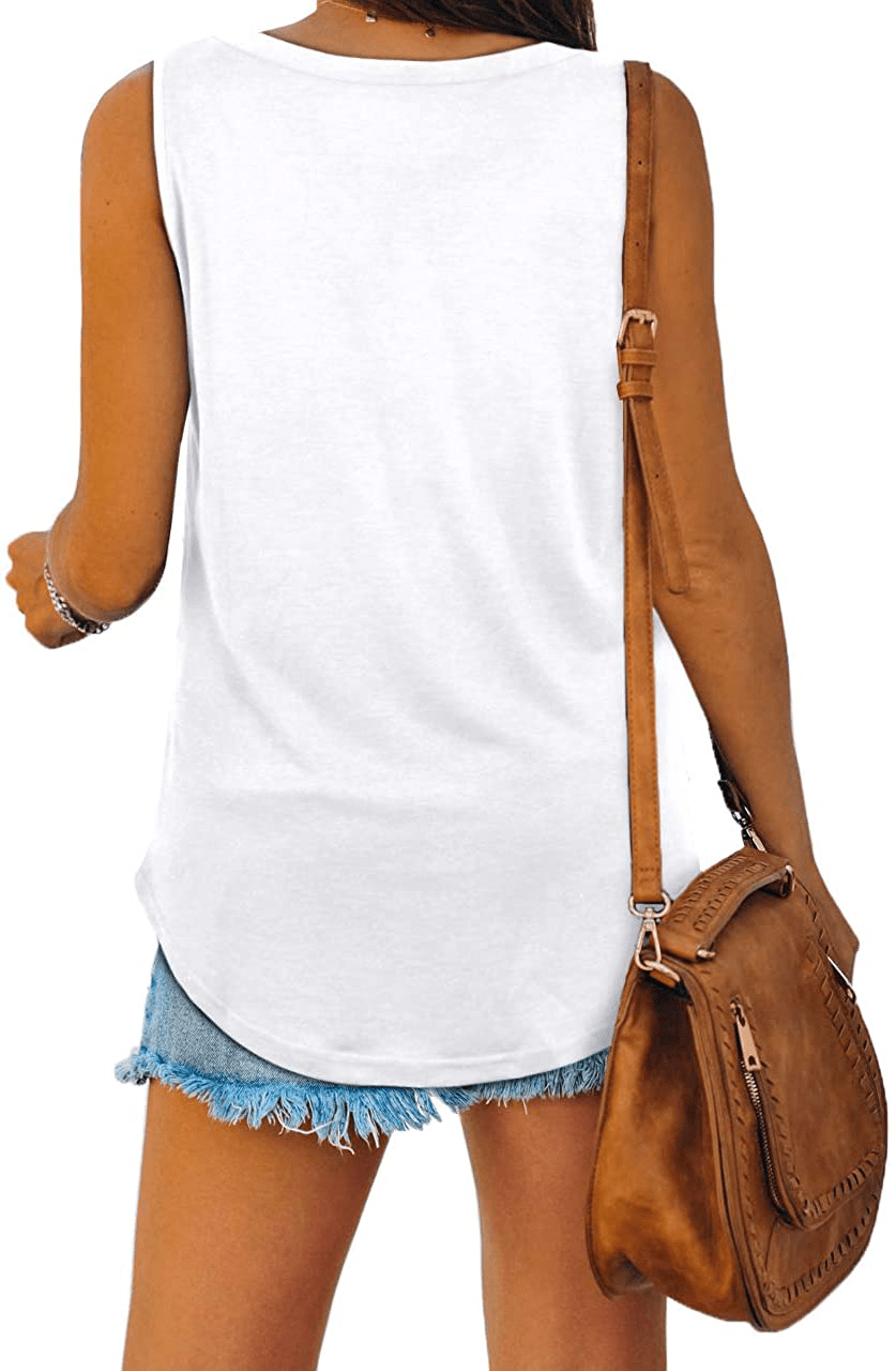 XIEERDUO Womens Tank Tops V Neck Basic Solid Color Casual Flowy Summer Sleeveless Apparel & Accessories > Clothing > Activewear Kylie Max