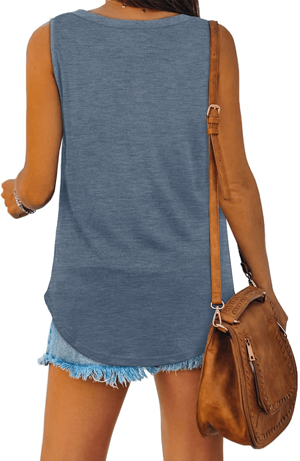 XIEERDUO Womens Tank Tops V Neck Basic Solid Color Casual Flowy Summer Sleeveless Apparel & Accessories > Clothing > Activewear Kylie Max