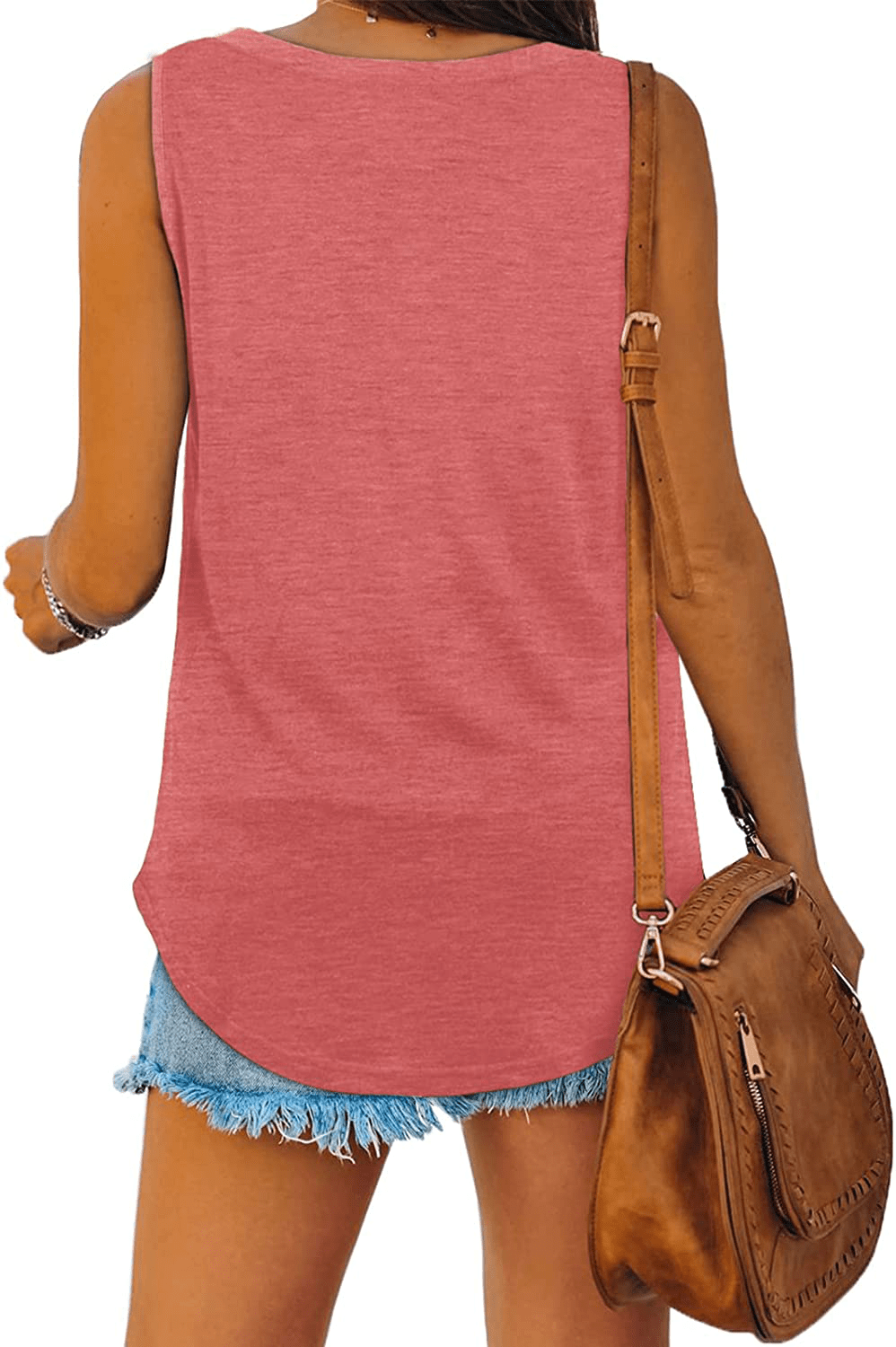 XIEERDUO Womens Tank Tops V Neck Basic Solid Color Casual Flowy Summer Sleeveless Apparel & Accessories > Clothing > Activewear Kylie Max