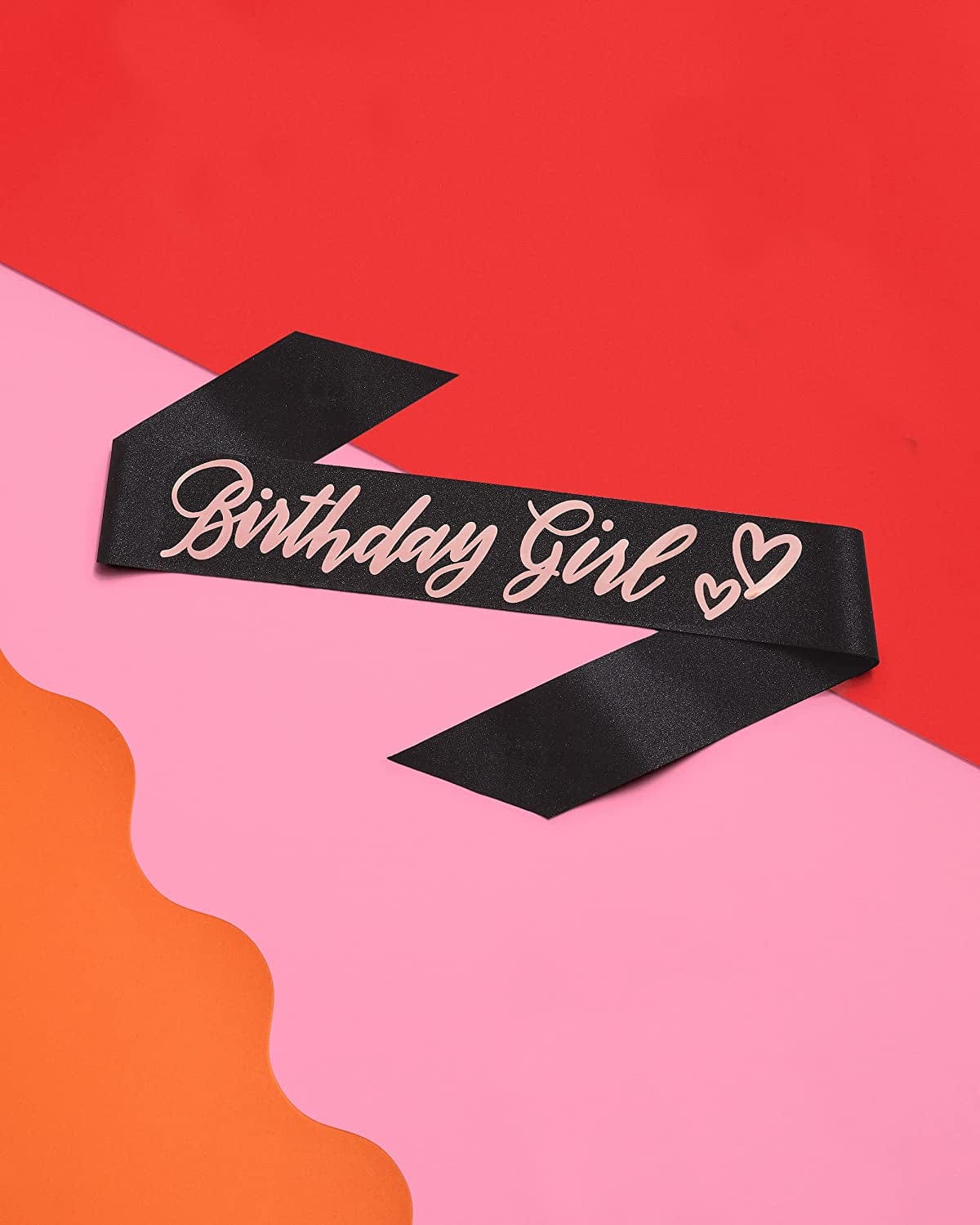 Xo, Fetti Birthday Girl Sash - Black Glitter + Rose Gold Foil | Birthday Party Decorations - 16Th, 21St, 30Th, 40Th, 50Th, Birthday Queen Apparel & Accessories > Clothing Accessories > Sashes xo, Fetti