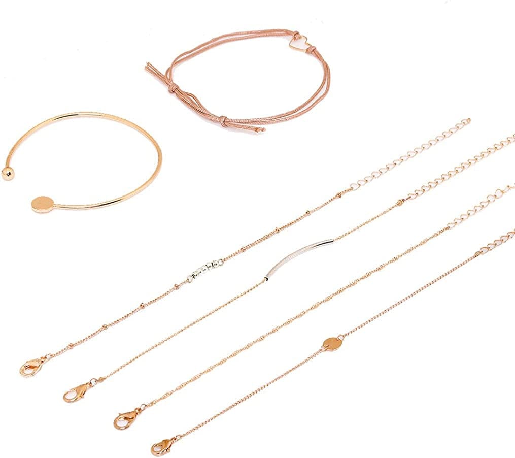 XOCARTIGE Layered Bracelet Set Assorted Beaded Bracelet Multiple Stackable Wrap Bangle Jewelry Adjustable Apparel & Accessories > Jewelry > Bracelets XOCARTIGE