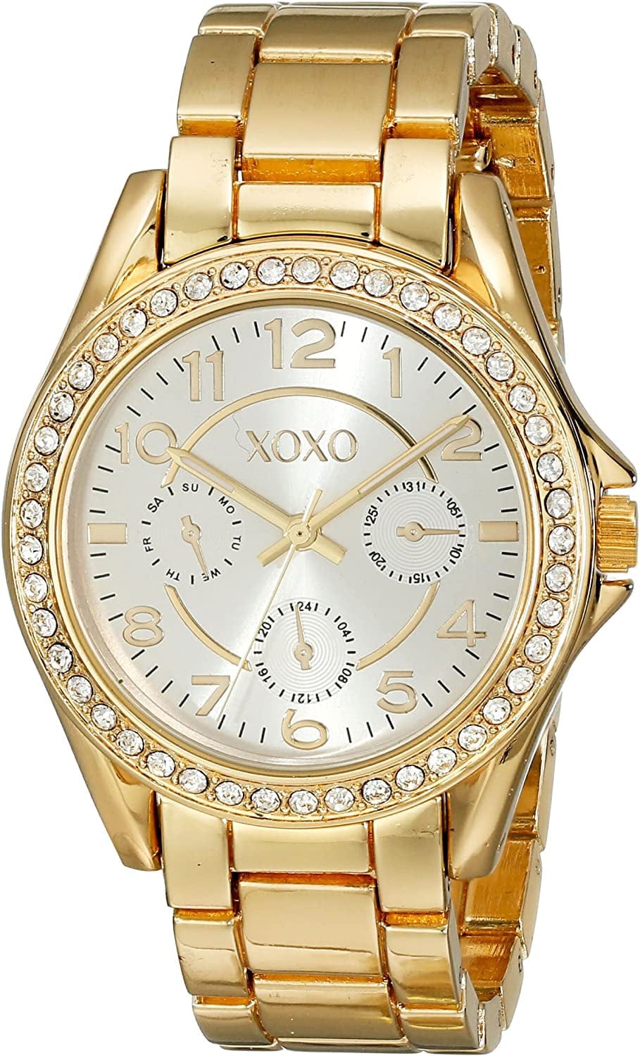 XOXO Women'S XO178 Rhinestone-Accented Gold-Tone Watch