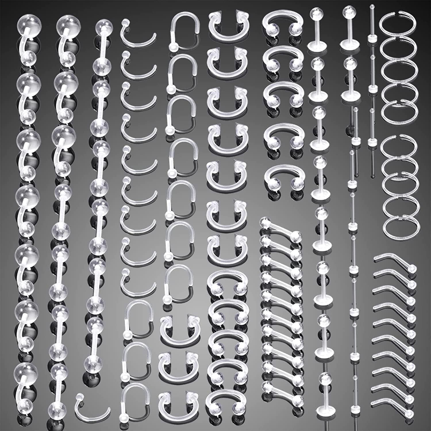 Xpircn Piercing Kit Stainless Steel Bioflex Lip Nose Tongue Tragus Cartilage Daith Eeybrow Belly Button Rings Body Piercing Jewelry 14G 16G 20G Apparel & Accessories > Jewelry > Body Jewelry Xpircn