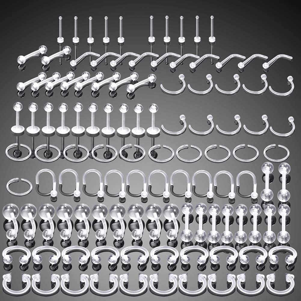 Xpircn Piercing Kit Stainless Steel Bioflex Lip Nose Tongue Tragus Cartilage Daith Eeybrow Belly Button Rings Body Piercing Jewelry 14G 16G 20G Apparel & Accessories > Jewelry > Body Jewelry Xpircn