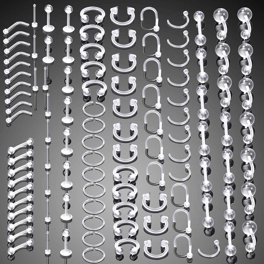 Xpircn Piercing Kit Stainless Steel Bioflex Lip Nose Tongue Tragus Cartilage Daith Eeybrow Belly Button Rings Body Piercing Jewelry 14G 16G 20G Apparel & Accessories > Jewelry > Body Jewelry Xpircn