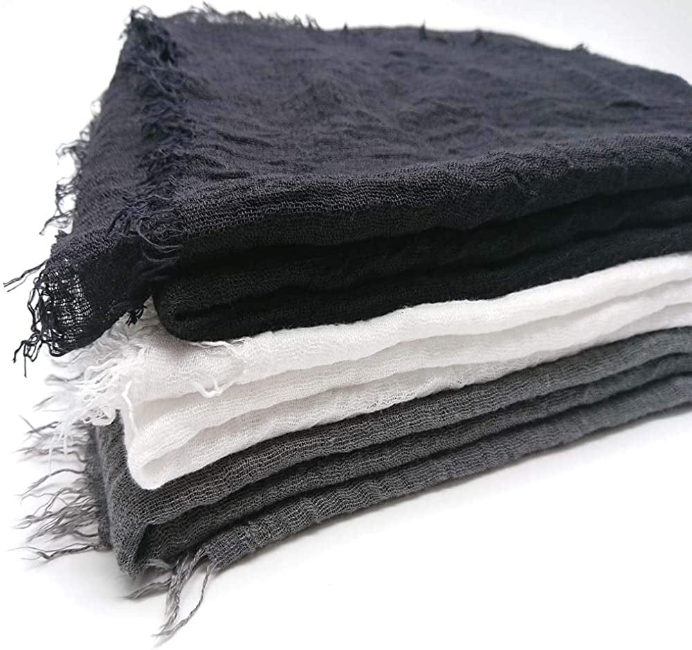 XRDSS Summer Cotton Blend Crinkle Vintage Soft Scarf with Fringed Edges 35" × 70" Apparel & Accessories > Clothing Accessories > Scarves & Shawls XRDSS