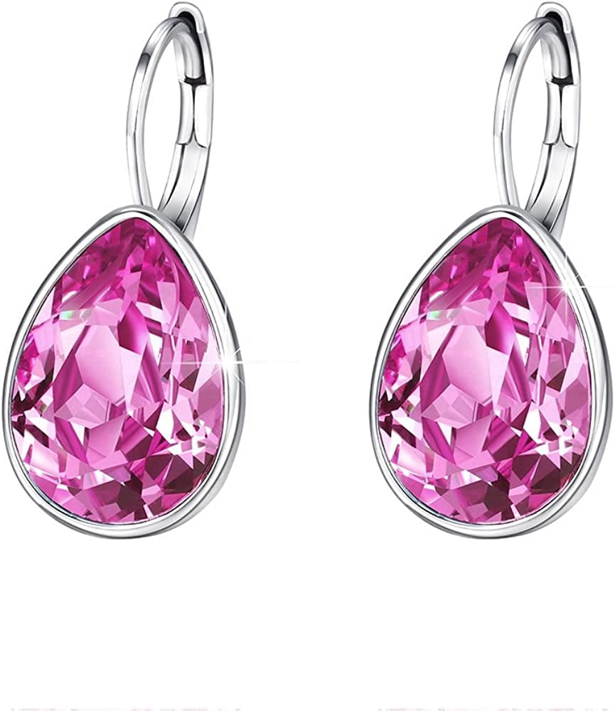 Xuping Jewelry Fashion Huggies Crystal Earring for Women Rose