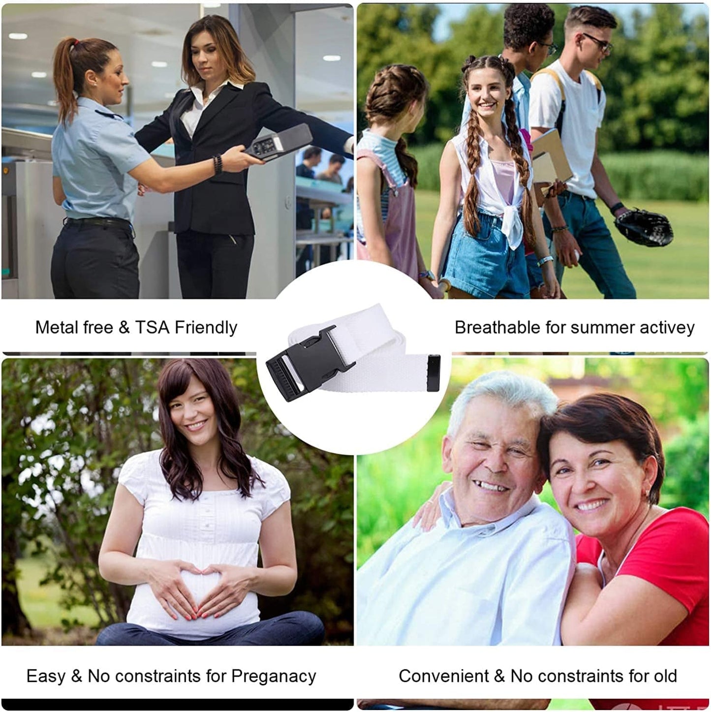 XZQTIVE Canvas Web Belt for Women, Cool Cargo Belt with Plastic Buckle, Hip Hop Streetwear Style Waist Belt for Dress Apparel & Accessories > Clothing Accessories > Belts XZQTIVE