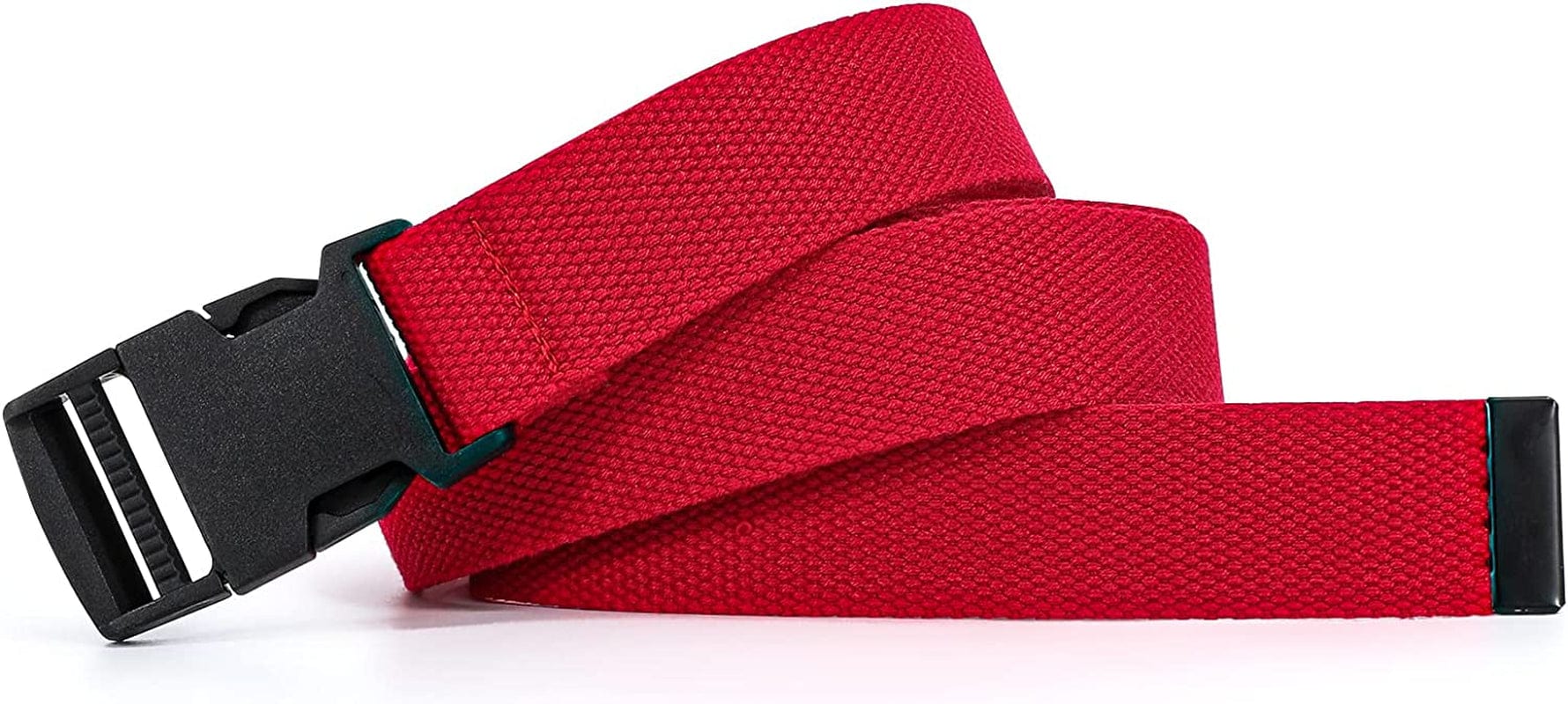 XZQTIVE Canvas Web Belt for Women, Cool Cargo Belt with Plastic Buckle, Hip Hop Streetwear Style Waist Belt for Dress Apparel & Accessories > Clothing Accessories > Belts XZQTIVE 05 Red 120cm:Pant upto 38"